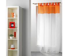 douceur dintÃ©rieur panneau a passants 140x240 cm voile bicolore duo blanc/mandarine