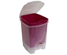 Mondex PLS571D-27 Roll Top Poubelle à Pédale pour la Salle de Bain Plastique Violet/Rose 20 x 23 x 30 cm 6 L