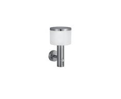 Reality, Applique, Caracas incl. 1 x LED,SMD,11,5 Watt,3000K,900 Lm. Plastique, Blanc, Corps: Acier, argent L:15,0cm, L:17,0cm, H:27,5cm IP44,Détecteur de mouvement,Montage au mur