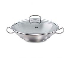 Fissler Original-Profi Collection / Wok En Acier Inoxydable (Ã 35 Cm), Non RevÃªtu, PoÃªle Asiatique Avec Couvercle En Verre, Tous Types de CuisiniÃ¨res - Ãgalement Ã Induction