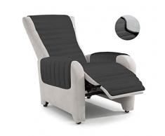 ELEGANT PO-REC Chiaro/Grigio Scuro Housse de Fauteuil inclinable matelassé, foncé, Microfibre, Gris Clair/Dark Gray, Standard