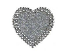 Eleganza Sticker en forme de cÅur ArgentÃ© 50 mm