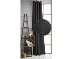 Today 257176 Rideau Isolant Polyester Réglisse/Noir 140 x 240 cm