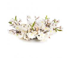 EUROCINSA 89704C01 Boîte de 1 photophore en Forme de Cerisier Blanc 40 cm