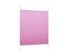 DecoProfi Store plissé Lilas, tendu, Largeur 90 cm x 130 cm (Max. Hauteur Totale du battant de fenêtre) avec Supports de Serrage / Klemmfix / sans perçage