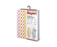 Rayen Housse pour table Ã repasser rÃ©versible 3 Ã©paisseurs : mousse, tissu 100 % coton et revÃªtement en aluminium Gamme Especiales, 122 x 44 cm Gris clair mÃ©tallisÃ©/Multicolore