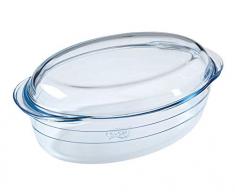 Ã cuisine 7541467 cocotte Ovale en Verre Borosilicate 3L, Silicone, Transparent, 3 litres