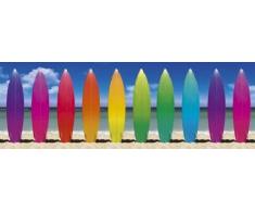 1art1 52087 Poster de Porte Surf Planches de Surf Colorés sur la Plage 158 x 53 cm