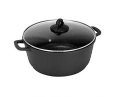 Sitram 710397 Minera Faitout Fonte Aluminium Diamètre 28 cm avec Couvercle Verre