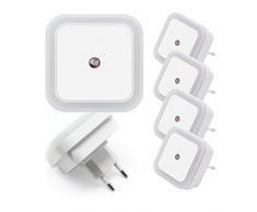 melianda Ma de 3700 Lot de 4 LED 0,5 W Veilleuse Lampe dOrientation automatique avec capteur crépusculaire