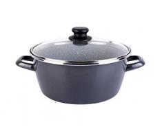 Megafesa Dolomiti - Faitout avec Couvercle en Verre, diamÃ¨tre 20 cm, Gris Marengo