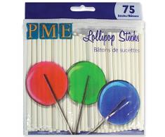 PME LS170 BÃ¢tons de Sucette 9,5Â cm, Paquet de 75, Plastique, White, 0,3 x 0,3 x 9,5 cm