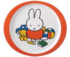 Mepal Assiette pour Enfant en mÃ©lamine Motif lapine Miffy Joue, 24,5Â x 21.8Â x 2Â cm