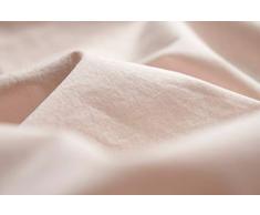L1NK STUDIO Drap Plat uni pour lit 135/150 cm (240X280cm) 100% Coton (Percale 200 Fils) Baby Pink