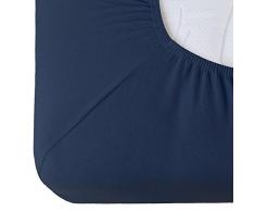 CelinaTex Relax Drap-Housse lit sommier tapissier Lits à Eau Coton 140x200-160x220 cm Bleu foncé