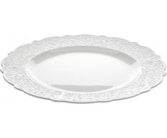 Alessi Assiette de Service en Porcelaine avec dÃ©coration en Relief, Blanc