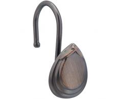 AmazonBasics Crochets pour rideau de douche Goutte, Bronze huilé
