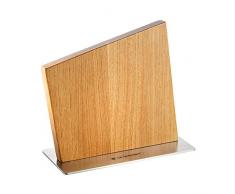 Le Creuset Bloc Ã Couteaux MagnÃ©tique, JusquÃ 8 Couteaux, Bois de chÃªne, Pied en Inox, Beige, 28 cm