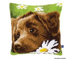 Kit coussin au point de croix Labrador brun