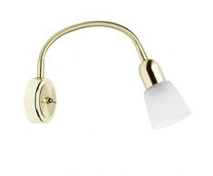 Brilliant AG 55390/18 Spot patÃ¨re flexible avec interrupteur, MÃ©tal, E14, 40 W, Laiton/Verre AlbÃ¢tre