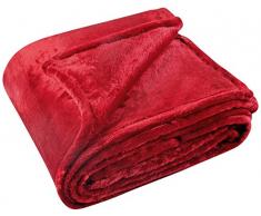 Linder 5074 Couverture extra douce Polyester Rouge 220 x 240 cm