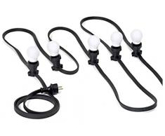 Brennenstuhl Guirlande lumineuse LED multi-usage IP44, avec cÃ¢ble plat 10 m H05RNH2-F 2x1,5, chemin lumineux Ã©tanche avec 10 ampoules LED, noir, QuantitÃ© : 1 [Classe Ã©nergÃ©tique A+]