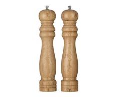 Premier Housewares Ensemble Moulin à sel et Poivre, en Bois dhévéa, Bois (Hévéa) Naturel