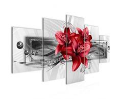 Tableau decoration murale Lys de Fleurs 200 x 100 cm - XXL Impression sur Toile Salon Appartment 5 Parties - prÃªt Ã accrocher - 008751c