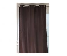 Soleil docre Rideau Jacquard à Oeillets Maya Taupe, Polyester, Ecru, 140 x 250 cm