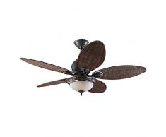 Hunter Fan 24457 Hunter Caribbean Breeze Bronze patiné 137 cm Ventilateur de plafond avec éclairage, Acier, 69 W, 137 cm