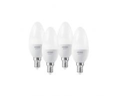 LEDVANCE Smart+ Lot de 4 Ampoules LED ConnectÃ©es | Culot E14 | Forme Flamme | Dimmable | Blanc Chaud/Froid | Ã©quivalent 40W | Compatible avec Amazon Echo Plus, Echo Show et passerelle Philips HUE