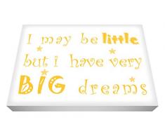 Feel Good Art Format A4 30,5 x 20,3 cm Ãpaisseur dart Toile Murale I Peuvent Ãªtre Petites, mais JAi Very Big Dreams, Jaune