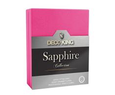 DecoKing Spannbettlaken Jersey Drap Housse, Coton, Rosa, 160 x 200-180 x 200 cm