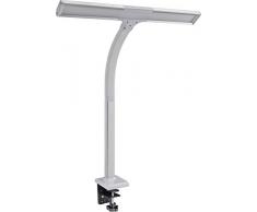 FeinTech LTL00310 Lampe LED de Bureau avec Fixation par Pince 50 cm 600 Lumen 10W, 9 W, Blanc