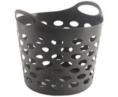 JJA 117067 Panier à Linge Rond Gris 28 L