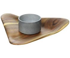 Sparq Acacia Chip and Dip Plateau Triangle avec Savon Pierre Ramequin Bol, Bois, Multicolore, 2Â piÃ¨ces