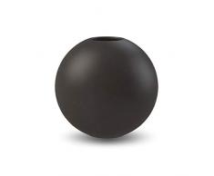 Cooee Design Vase Boule en céramique, Noir, 10 cm