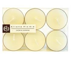 Eliana Home 463006 â Lot de 6 Bougies Chauffe-Plat â Jasmin