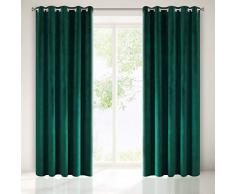 Eurofirany Rideaux, Polyester, Vert foncÃ©, 140x250cm