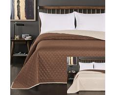 DecoKing Crème Marron Chocolat Chocolat Jeté de lit Double Face Entretien Facile Crème Brown Choco Chocolat Axel, Polyester, Creme Braun, 170x270 cm