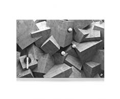 Zeller 11651Â Tableau mÃ©mo en Verre Aspect Bois, Verre, Gris, 60 x 40 x 2 cm