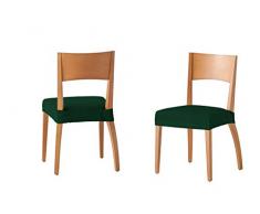 Housse pour chaise housse de chaise assise 24x30x6 cm Vert bouteille, 2 UnitÃ©s