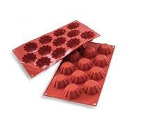 silikomart 26.109.00.0065 Moule en Silicone Forme de Mini Briochette, Rouge Brique, 3 x 17,5 x 31 cm