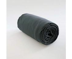 Les Ateliers du Linge - Drap Housse - Drap de lit - Large Bonnet - Tissu Doux et Respirant - Drap Housse Gris Fonce Gris - 160 x 200 x 30-100% Coton