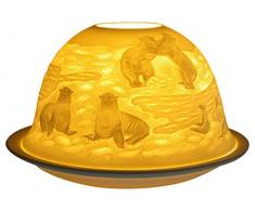 Him DL0086 Arctique (Artic) - photophore en Porcelaine, Blanc Cassé, 12x12x8 cm