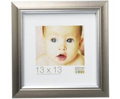 Deknudt Frames S42JD1 Cadre Photo Profil InclinÃ© RÃ©sine ArgentÃ© 13 x 13 cm