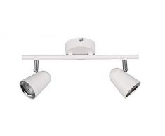 Reality Leuchten Toulouse Spot mural LED en plastique mat avec LED 3,5 W 2 spots blanc mat