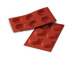 Silikomart 20.016.00.0060 SF016 Moule Forme Tartelette 6 Cavités Silicone Terre Cuite