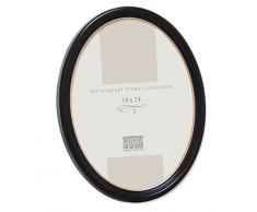 Deknudt Frames S100F9 Cadre Photo Ovale Résine Noir Classique 18 x 24 cm