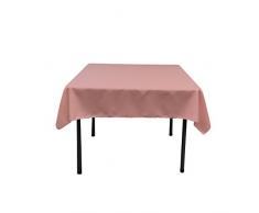 La Nappe Carrée en Lin Polyester en Popeline, Polyester, Dusty Rose, 132 x 132 x 0.04 cm